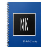 Carnet Deep Blue Black Monogramme Professionnel (Devant)