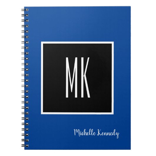 Carnet Deep Blue Black Monogramme Professionnel (Devant)