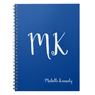 Carnet Deep Blue Monogramme Professionnel Personnalisé