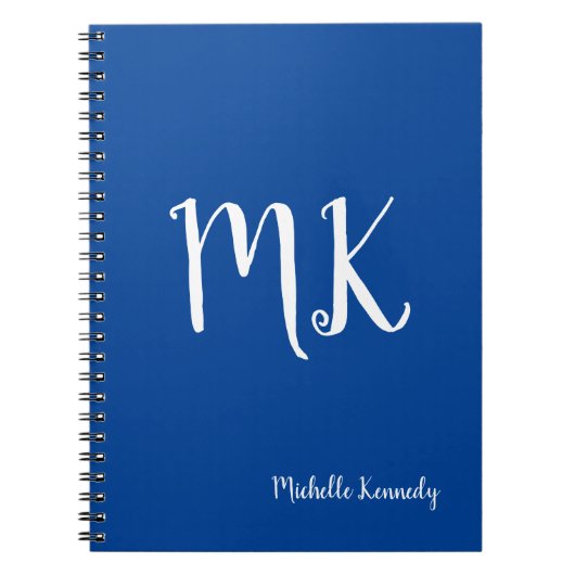Carnet Deep Blue Monogramme Professionnel Personnalisé (Devant)