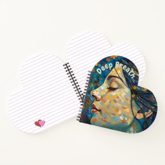 Carnet Deep Breath, Motivational quote, bleu et or. (Intérieur)