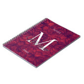 Carnet Deep Red Batik Nom et année (Côté gauche)