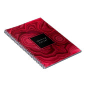 Carnet Deep Rose Abstrait Motif Marbré Agate avec Nom (Côté Droit)