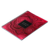 Carnet Deep Rose Abstrait Motif Marbré Agate avec Nom (Côté gauche)