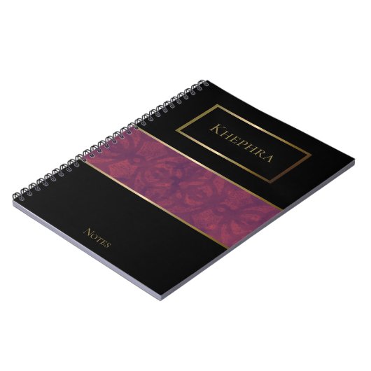 Carnet Deep Ruby Batik Nom simple (Côté gauche)