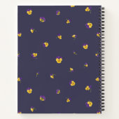 Carnet Deep Violet Purple Yellow Viola Floral Pattern (Dos)