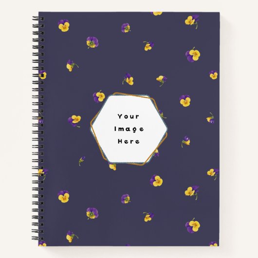 Carnet Deep Violet Purple Yellow Viola Floral Pattern (Devant)