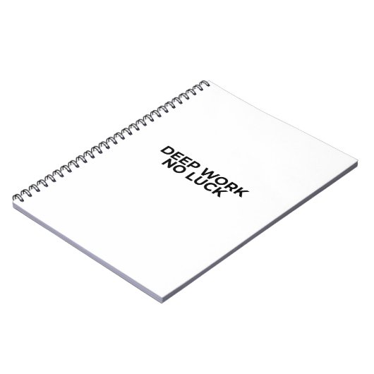 Carnet Deep Work No Luck Minimalist Professional Notebook (Côté gauche)