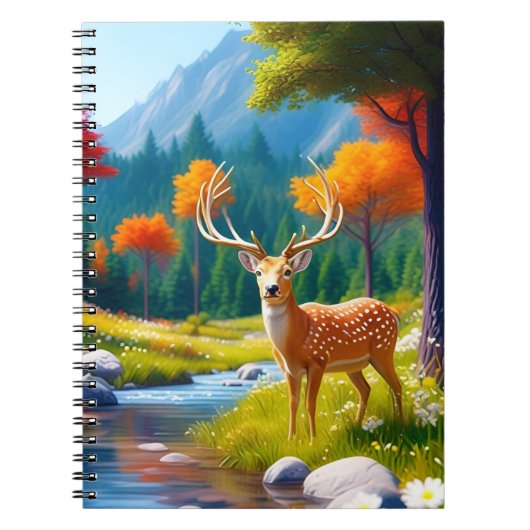 Carnet Deer d'or debout dans la forêt-987679 (Devant)