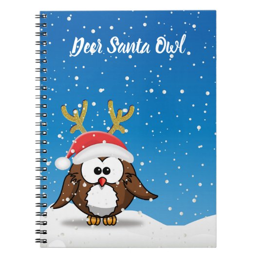 Carnet Deer Père Noël Owl (Devant)
