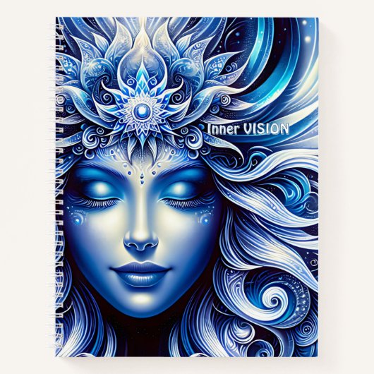 Carnet Déesse Céleste Tête Bleue Janvier - (Devant)