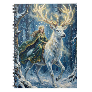 Carnet Déesse celtique & Cerf blanc lumineux