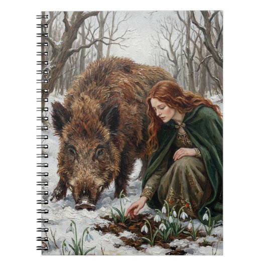 Carnet Déesse celtique & Sanglier (Devant)