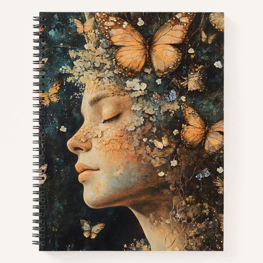 Carnet Déesse de la forêt enchantée avec papillons (4) (Devant)
