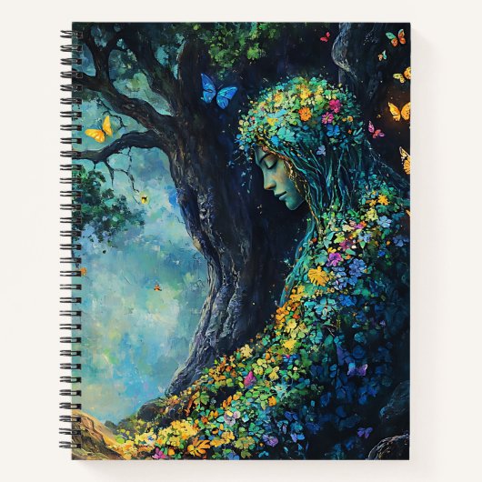 Carnet Déesse de la forêt enchantée avec papillons (6) (Devant)