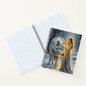 Carnet Déesse de l'hiver & Loup Blanc (Intérieur)