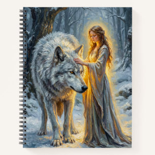 Carnet Déesse de l'hiver & Loup Blanc