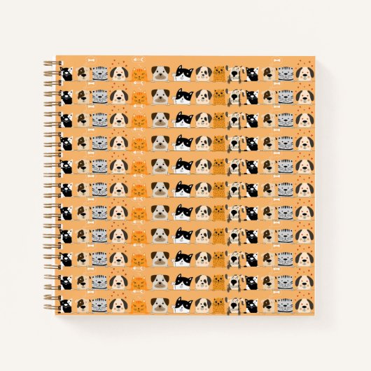 Carnet Défilé d'animaux de compagnie : Visages d'animaux  (Devant)