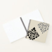 Carnet Défiler Damask Art I Black Grey Crème (Intérieur)