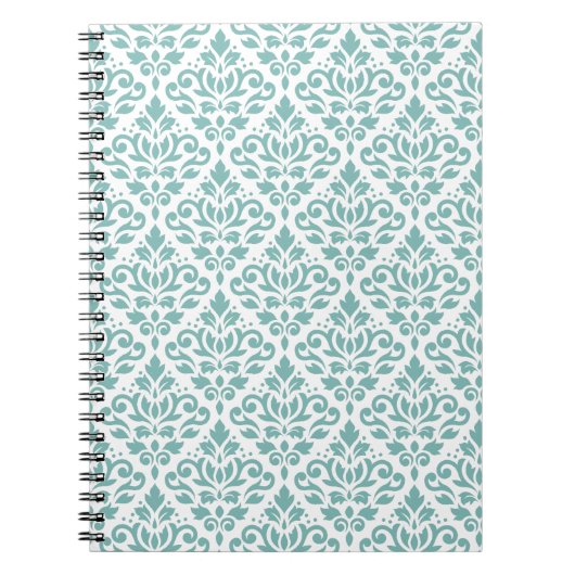 Carnet Défiler Damask Motif Turquoise (Devant)