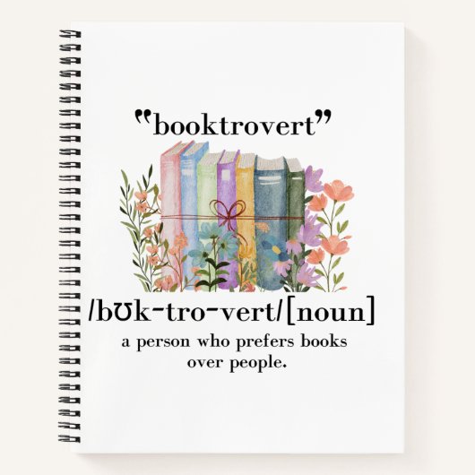 Carnet Définition de "Booktrovert" (Devant)