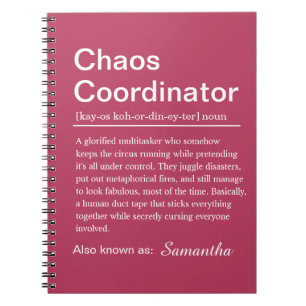 Carnet Définition de Coordinateur de Chaos Personnalisé