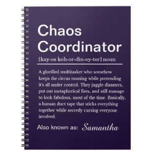 Carnet Définition de Coordinateur de Chaos Personnalisé