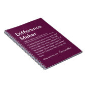 Carnet Définition de Créateur de Différence Personnalisé (Côté Droit)