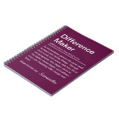 Carnet Définition de Créateur de Différence Personnalisé (Côté gauche)