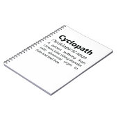 Carnet Définition de dictionnaire amusant Cyclopath (Côté gauche)