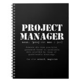 Carnet Définition de dictionnaire Funny Project Manager (Devant)