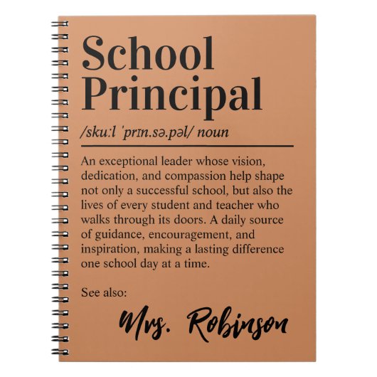 Carnet Définition de directeur d'école Citation Couvertur (Devant)