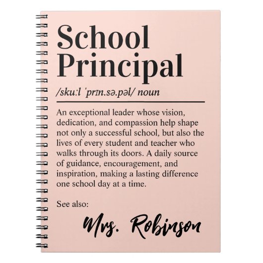 Carnet Définition de directeur d'école Citation Couvertur (Devant)