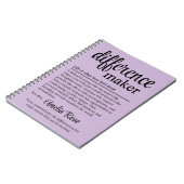 Carnet Définition de faiseur de différence personnalisée  (Côté gauche)