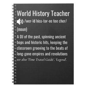 Carnet Définition de l'enseignant d'histoire mondiale
