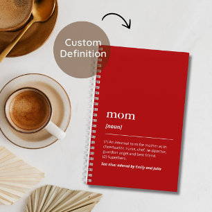 Carnet Définition de Maman drôle noms personnalisés pour