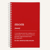 Carnet Définition de maman drôle personnalisée avec les n (Recto)