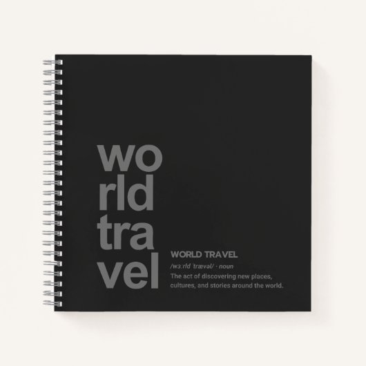 Carnet DÉFINITION DE VOYAGE DANS LE MONDE Minimalisme Mod (Devant)