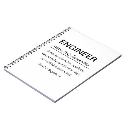 Carnet Définition d'ingénieur personnalisée (Côté gauche)