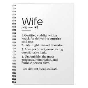 Carnet Définition drôle et coeur de la femme