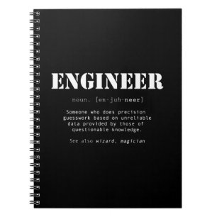Carnet Définition du dictionnaire d'ingénieur amusant