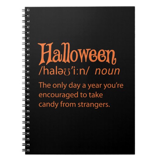 Carnet Définition du dictionnaire Halloween Funny (Devant)