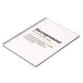 Carnet Définition du nom d'entrepreneur Motivation Entrep (Côté gauche)