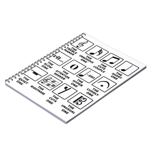 Carnet Définition du symbole de notes musicales (Côté gauche)