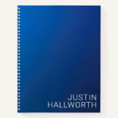 Carnet Dégradé bleu foncé moderne et texte modifiable min (Devant)