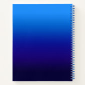 Carnet Dégradé de bleu ciel à bleu minuit avec monogramme (Dos)