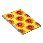 Carnet Dégradé de fleurs orange jaune vif découpé (Côté Droit)