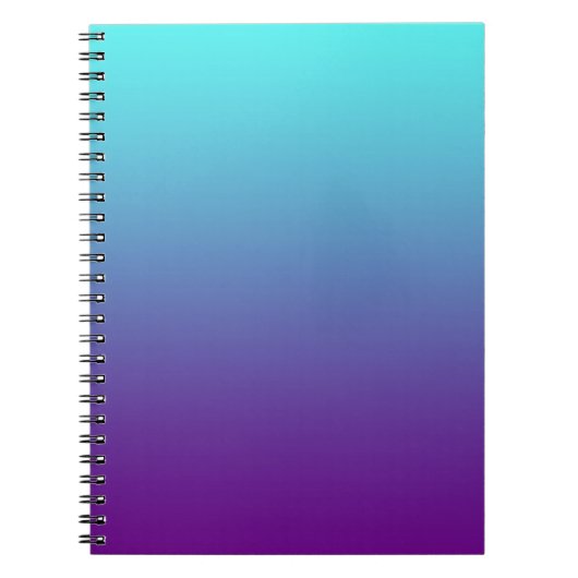 Carnet Dégradé de fond simple Turquoise Bleu Violet (Devant)