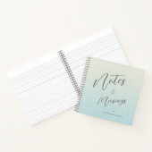 Carnet Dégradé de script délicat bleu vert personnalisé (Intérieur)