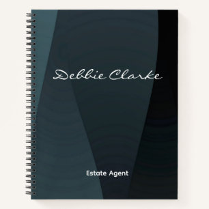 Carnet Dégradé de vagues gris bleu motif